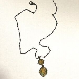 Victorian Style Faux Labradorite Pendant Necklace